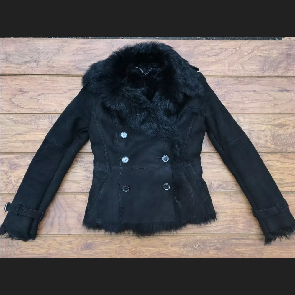 Burberry Fur Shearling Jacket US 4 NO BELT